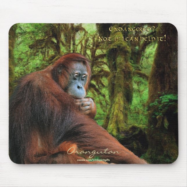 Orangutan & Rainforest Wildlife support Mousepad Musmatta (Framsidan)