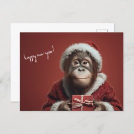 Orangutan Santa Gott nytt år Vykort
