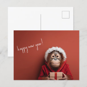 Orangutan Santa Gott nytt år Vykort