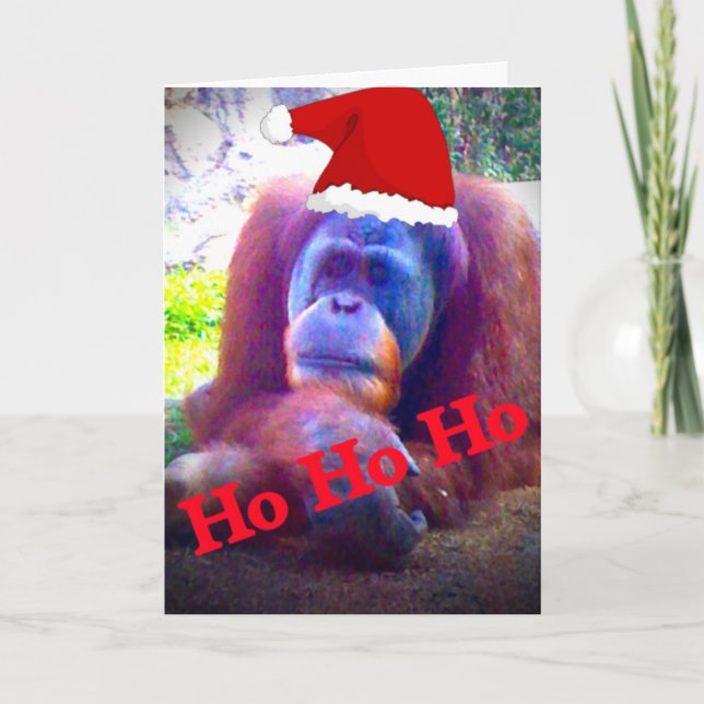 Orangutan-standardjulkort Helgkort (Framsida)