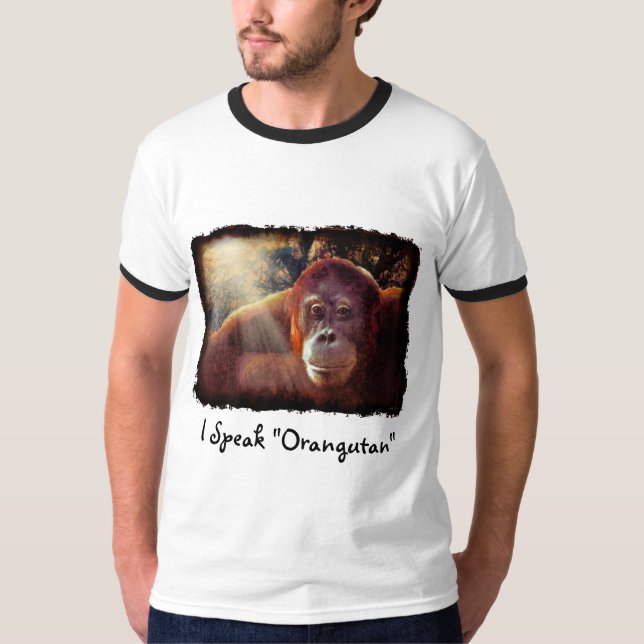 Orangutan Supporter Red Ape Wildlife Art Shirt Tee Shirt (Framsida)