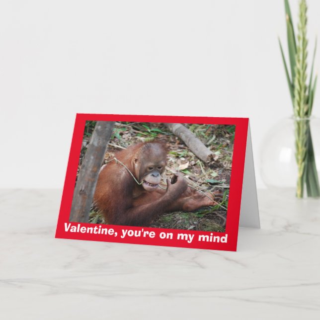 Orangutan Valentine Helgkort (Framsida)