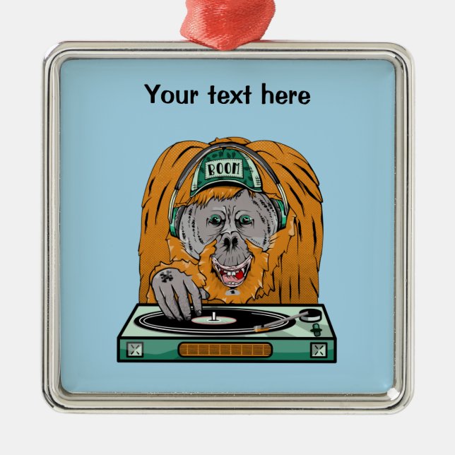 Orangutan Vinyl Record Julgransprydnad Metall (Framsidan)