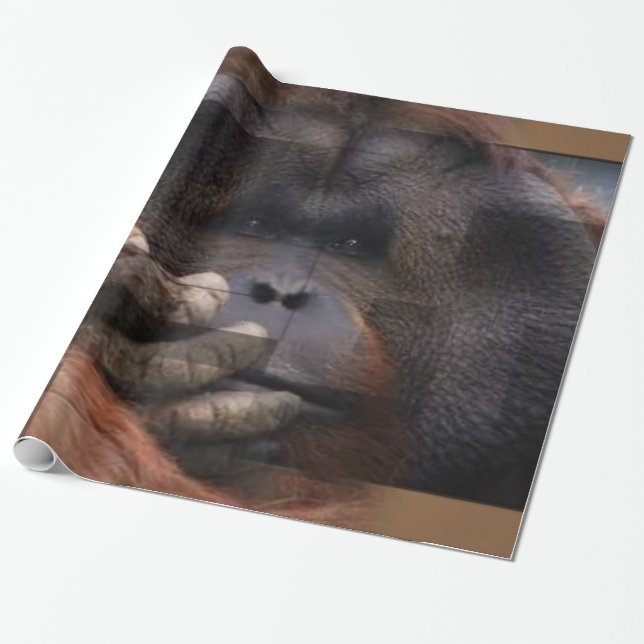 Orangutan Wrapping Papper Presentpapper (Utrullad)