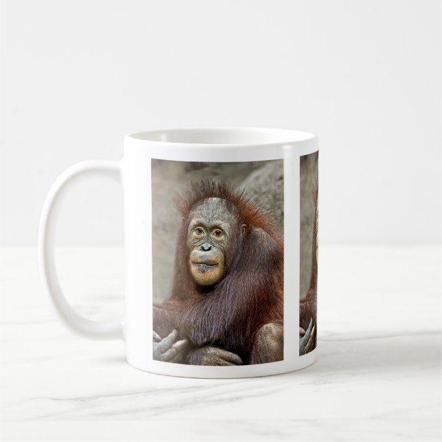 Orangutanbaby Kaffemugg (Vänster)