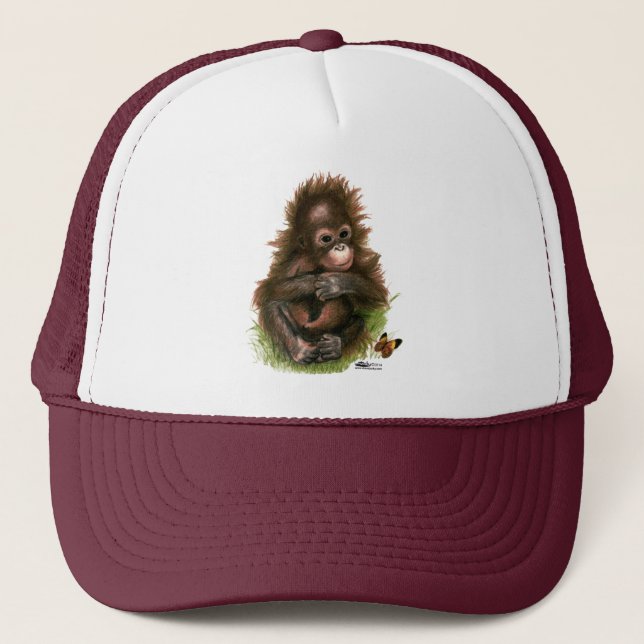Orangutanbaby och fjäril keps (Framsida)