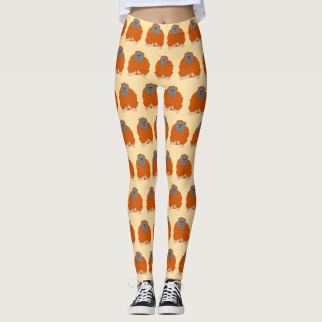 Orangutandesign Du väljer bakgrundsfärg Leggings (Framsida)