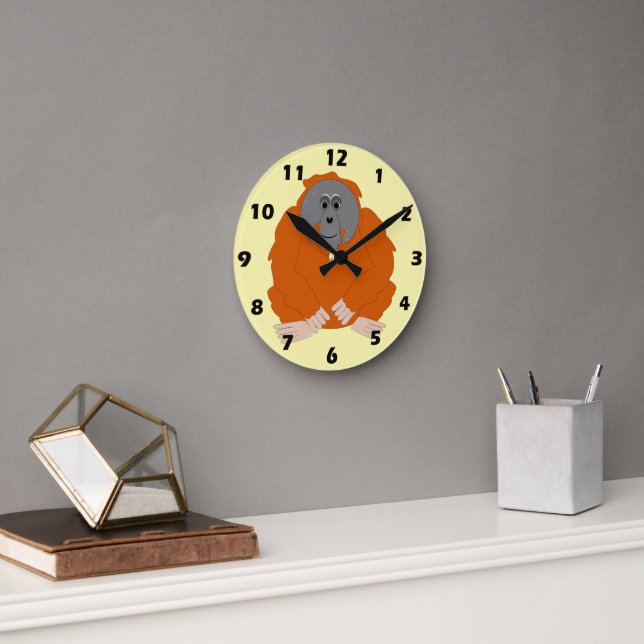 Orangutandesign Rund Klocka (Kontor)