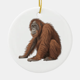 orangutang julgransprydnad keramik