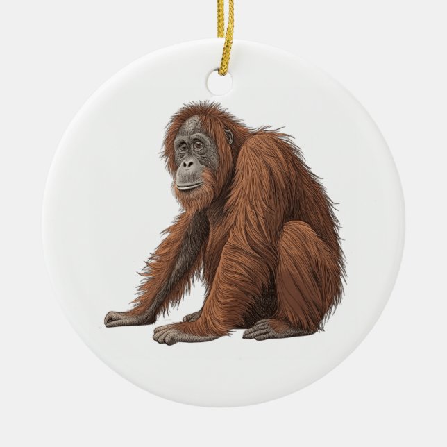 orangutang julgransprydnad keramik (Framsidan)