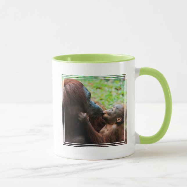 Orangutangmoder med unge mugg (Höger)