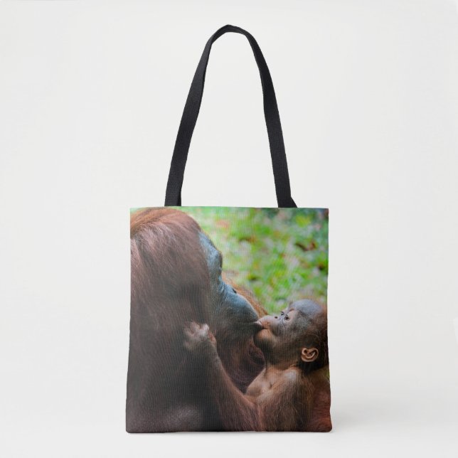 Orangutangmoder med unge tygkasse (Framsida)