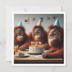 Orangutangs firar, bild-födelsedag inbjudningar