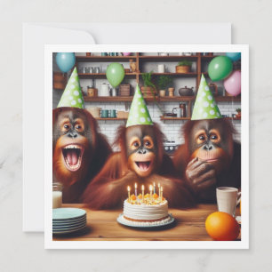 Orangutangs firar, bild-födelsedag inbjudningar