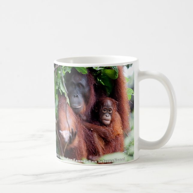 Orangutanmor och baby kaffemugg (Höger)