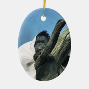 ORANGUTANS JULGRANSPRYDNAD KERAMIK