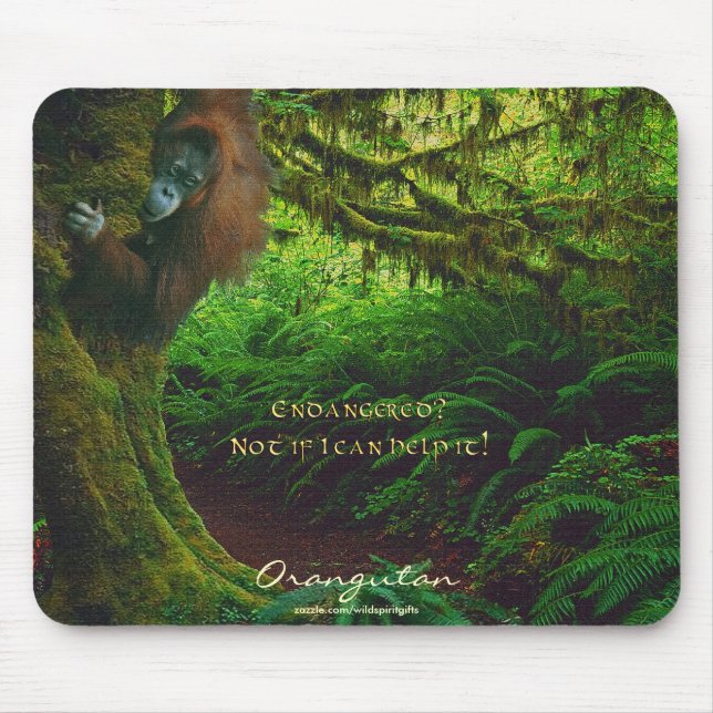 Orangutans & Rainforest Wildlife support Mousepad Musmatta (Framsidan)