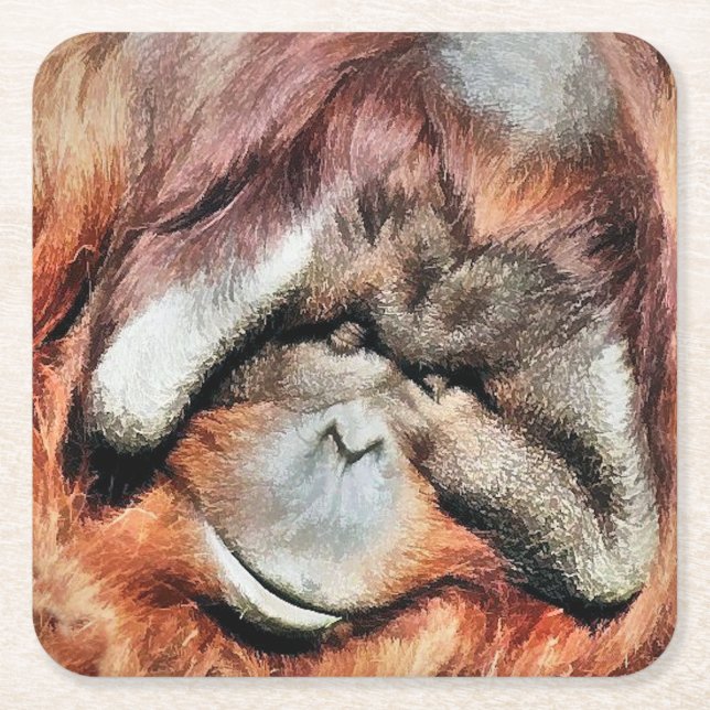 ORANGUTANS UNDERLÄGG PAPPER KVADRAT (Framsidan)
