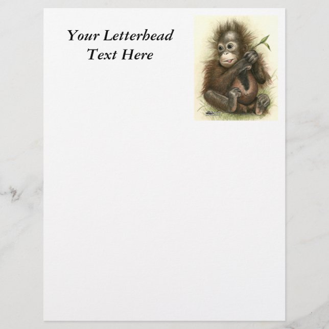 Orangutansbaby med blad (Framsida)