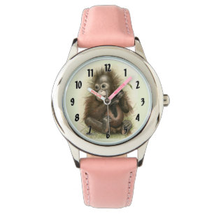 Orangutansbaby med blad armbandsur