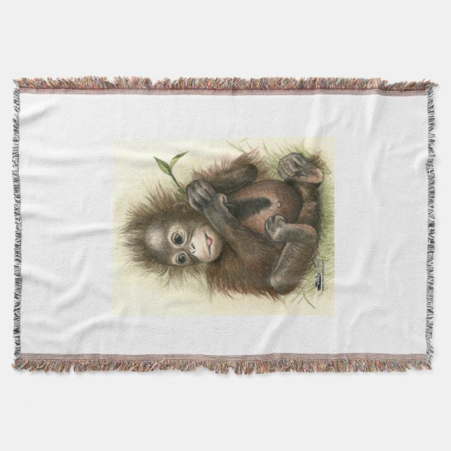 Orangutansbaby med blad filt (Framsidan)