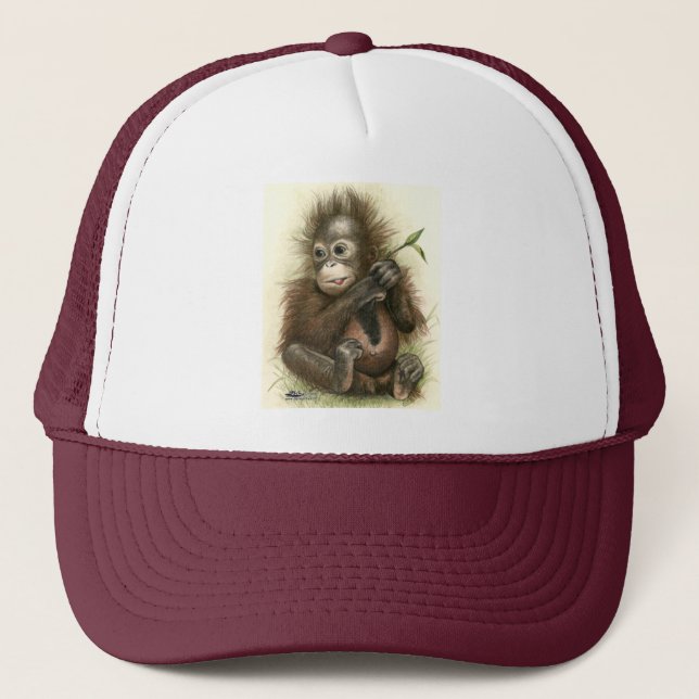 Orangutansbaby med blad keps (Framsida)
