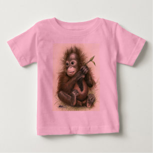 Orangutansbaby med blad t-shirt