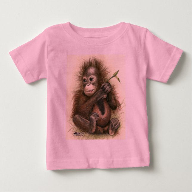 Orangutansbaby med blad tröja (Framsida)