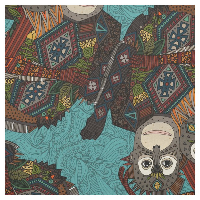 orangutansblått tyg (Provkarta)