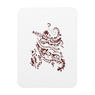 Orangy Red dekorativ design Magnet