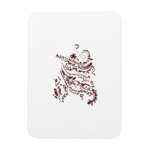Orangy Red dekorativ design Magnet