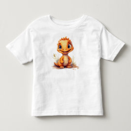Oranje baby-dinosaurus t shirt