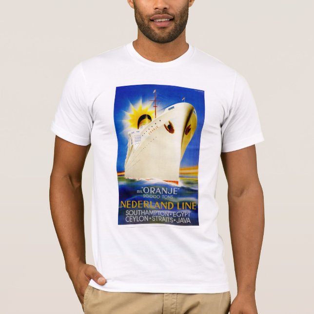 Oranje ~ Nederland Line Tee Shirt (Framsida)