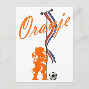 Oranje Nederländerna flagga Total fotbollsbanderol Vykort