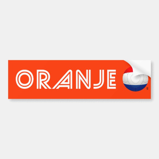 Oranje - nederländsk fotboll bildekal (Framsidan)