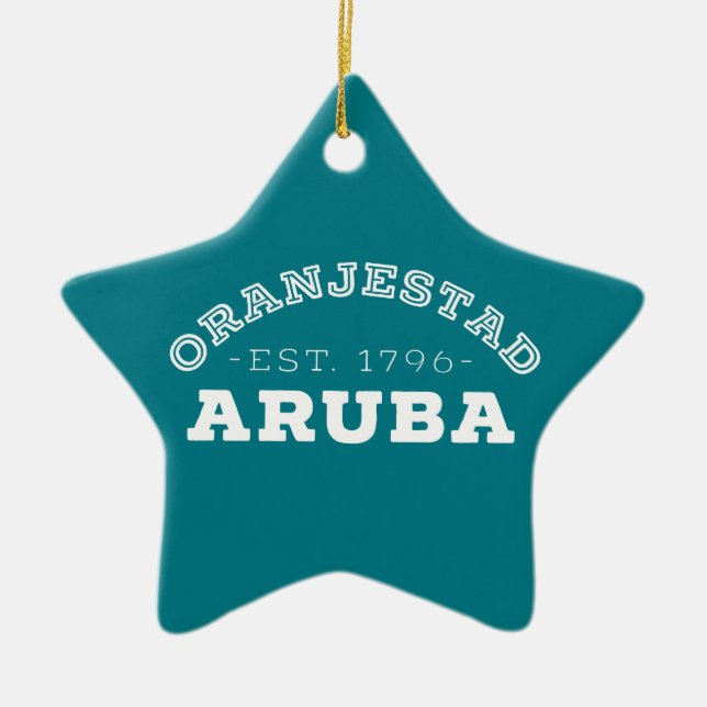Oranjestad Aruba Ceramic Ornament (Framsidan)