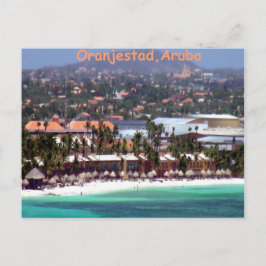 Oranjestad, Aruba i Watercolor Vykort