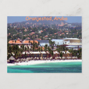 Oranjestad, Aruba i Watercolor Vykort