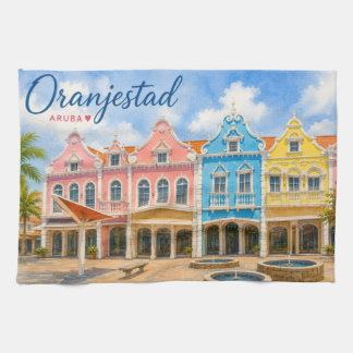 Oranjestad Aruba Karibiskt ö-reseminte Kökshandduk