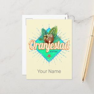 Oranjestad Aruba Retro Vintage Caribbean Souvenir Helg Vykort