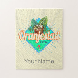 Oranjestad Aruba Retro Vintage Caribbean Souvenir Pussel