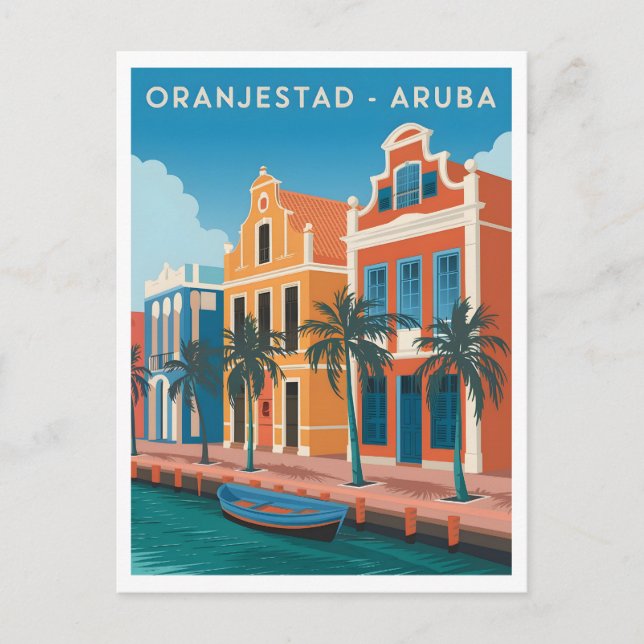 Oranjestad Aruba Vintage Vykort (Framsida)