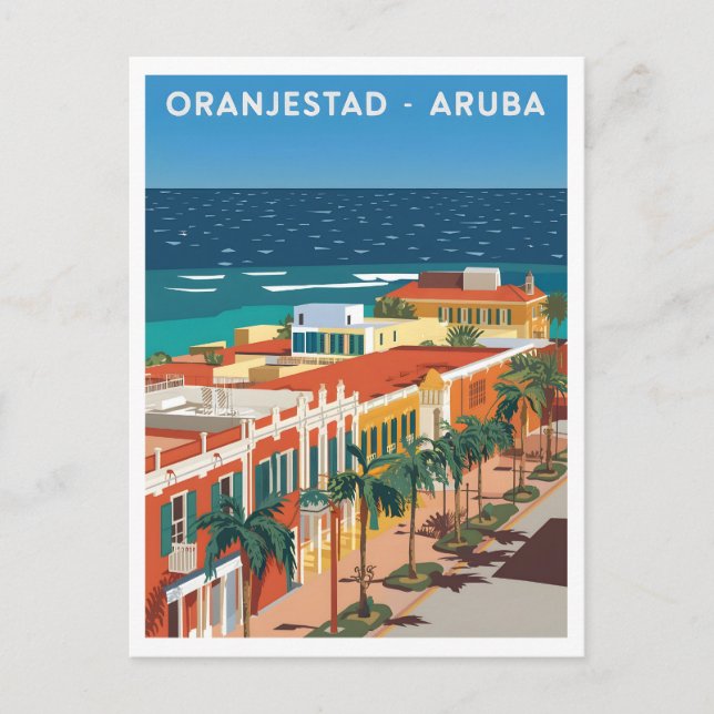 Oranjestad Aruba Vintage Vykort (Framsida)