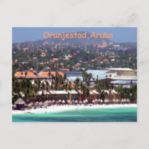 Oranjestad, Aruba Watercolor Vykort