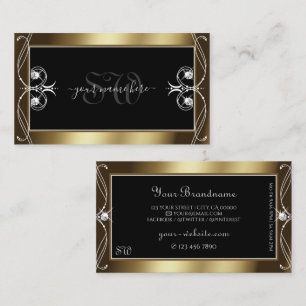Orante Black Brown Golden Gnistra Jewels Initialer Visitkort
