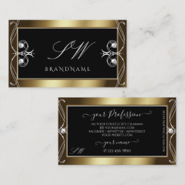 Orante Black Brown Golden Gnistra Jewels Monogram Visitkort