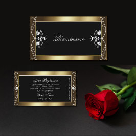 Orante Black Brown Golden Gnistra Jewels Ornamels Visitkort