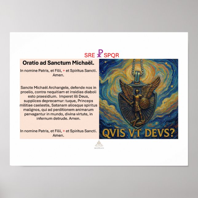 Oratio ad Sanctum Michaël Poster (Framsidan)