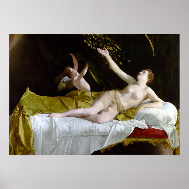 Orazio Gentileschi Danaë och Shower of Guld Poster (Framsidan)