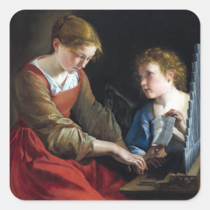 Orazio Gentileschi & Giovanni Lanfranco Saint Fyrkantigt Klistermärke